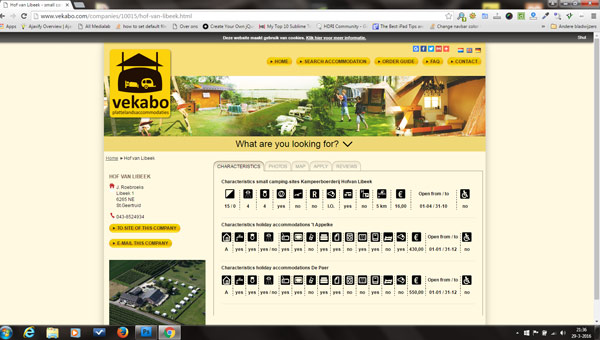 Website Vekabo camping organisatie met keurmerk