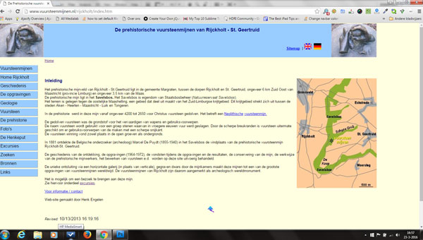 Website vuursteenmijnen over prehistorische mijnen