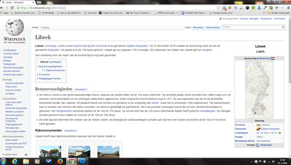 Website Wikipedia over Libeek historie